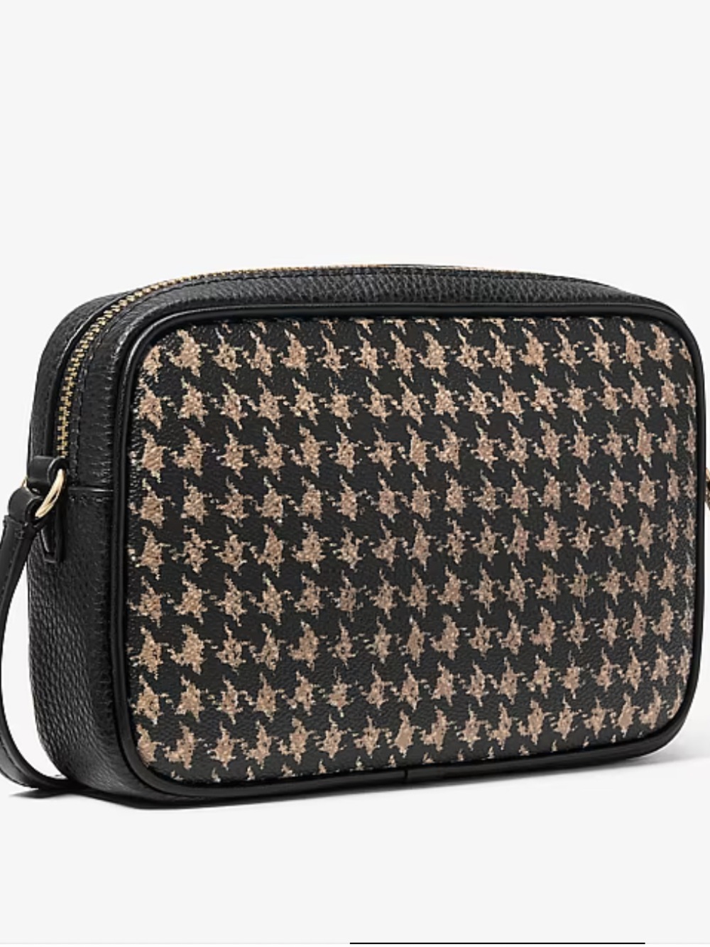 Michael Kors Jet Set Travel Small Houndstooth Print Camera Crossbody Bag - Picture 2 of 9